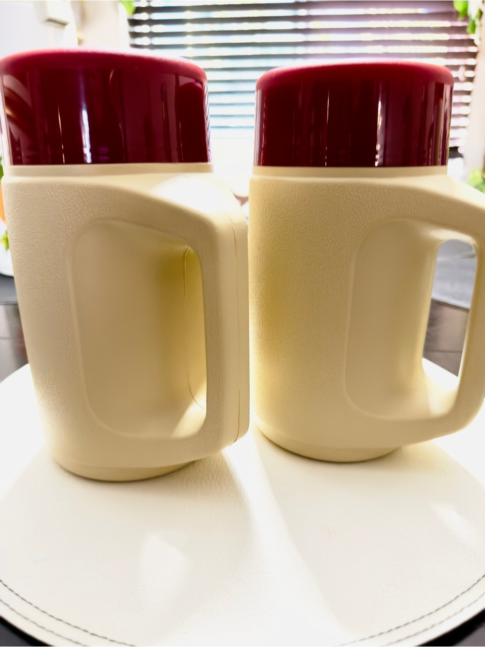 1980s Retro Vintage Thermos 4215 Soup/ Coffee Travel Mug Matching set of 2
